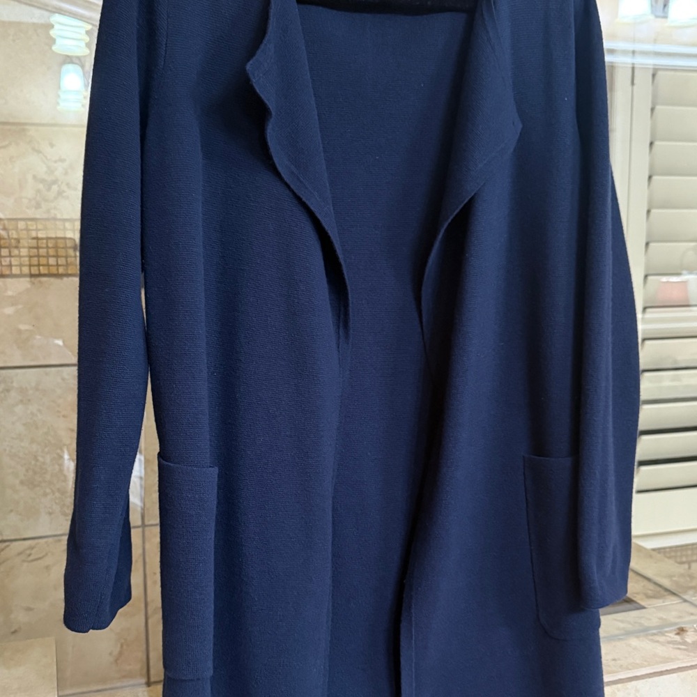 J. Crew Navy Open-Front Long Cardigan